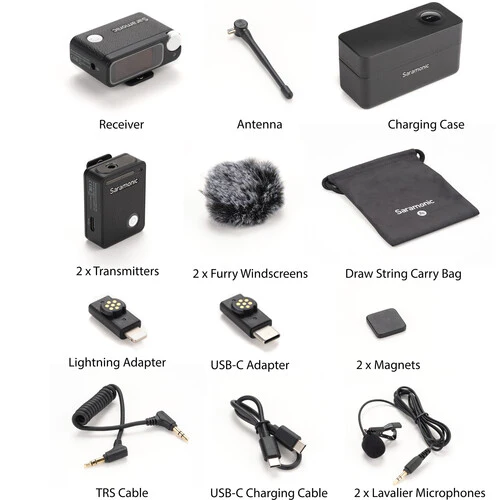 Saramonic Ultra 2-Person Digital Wireless Omnidirectional Lavalier Microphone System for Cameras and Mobile Devices (Black) - Image 6