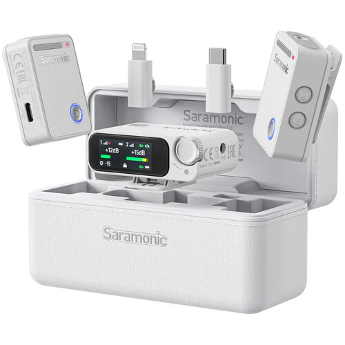 Saramonic Ultra 2-Person Digital Wireless Omnidirectional Microphone System for Cameras and Mobile Devices (White)
