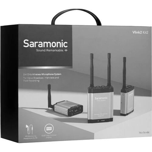 Saramonic Vlink2 Kit 2 Camera-Mount 2-Person Wireless Omni Lavalier Microphone System with Talkback (2.4 GHz) - Image 7
