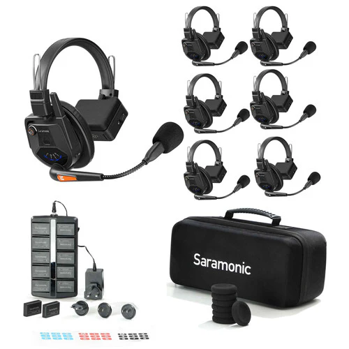 Saramonic WiTalk9-6S 6-Person Full-Duplex Wireless Intercom System with Single-Ear Headsets (1.9 GHz)