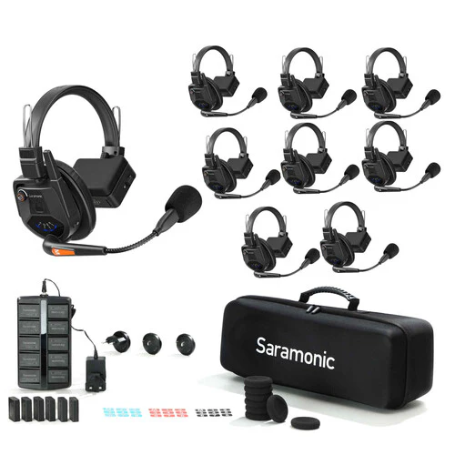Saramonic WiTalk9-8S 8-Person Full-Duplex Wireless Intercom System with Single-Ear Headsets (1.9 GHz)