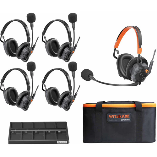 Saramonic WiTalk9X-5D 5-Person Modular 1.9 GHz Wireless Dual-Ear Headset Intercom System