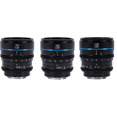 Sirui Nightwalker Series 24mm + 35mm + 55mm T1.2 S35 Manual Focus Cine Lens (MFT Mount, Black) - Image 3