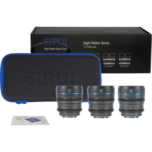 Sirui Nightwalker Series 24mm + 35mm + 55mm T1.2 S35 Manual Focus Cine Lens (MFT Mount, Black) - Image 4