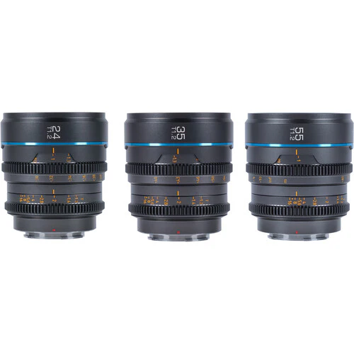 Sirui Nightwalker Series 24mm + 35mm + 55mm T1.2 S35 Manual Focus Cine Lens (X-Mount, Gunmetal Gray) - Image 2