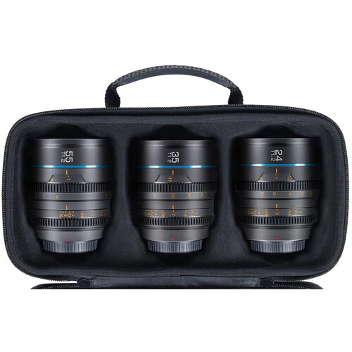 Sirui Nightwalker Series 24mm + 35mm + 55mm T1.2 S35 Manual Focus Cine Lens (X-Mount, Gunmetal Gray) - Image 3