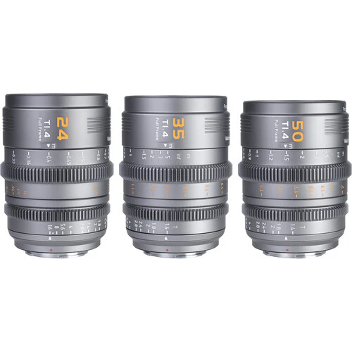 Sirui VP-1 Vision Prime T1.4 Full-Frame Cine 3-Lens Kit (Multi-Mount, Metal Gray)