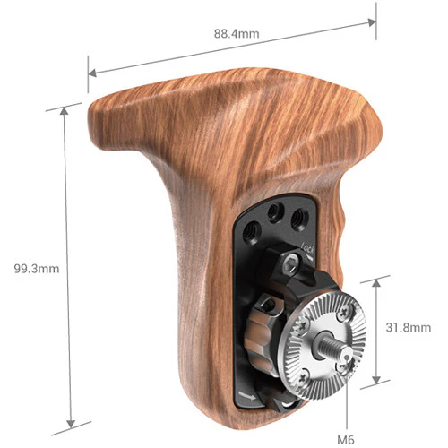 SmallRig Left-Side Wooden Grip with ARRI Rosette - Image 3