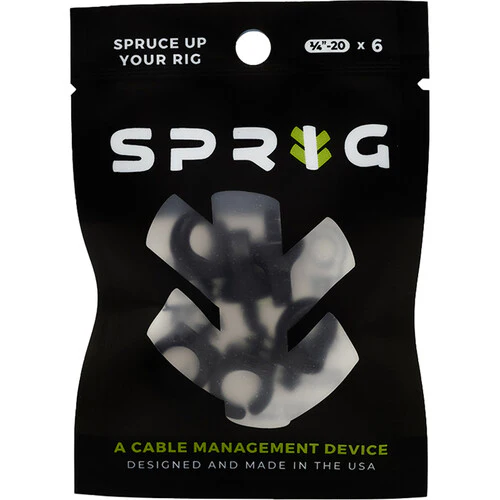 Sprig Cable Management Device for 1/4"-20 Threaded Holes (6-Pack, Black) - Image 4