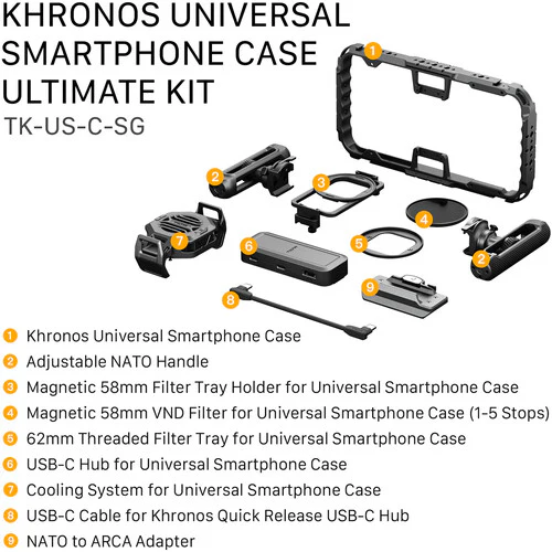 Tilta Khronos Universal Smartphone Cage Ultimate Kit (Space Gray) - Image 6