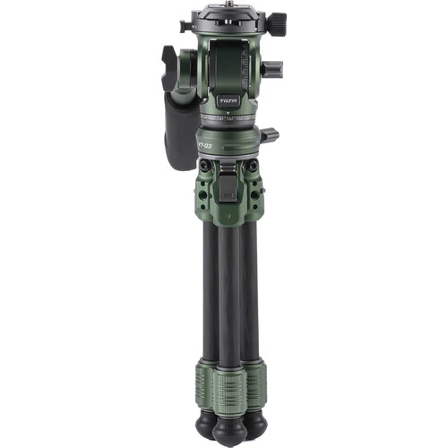 Tilta VT03 Tabletop Video Fluid Head with 1-Stage Carbon Fiber Tripod Legs (Forest Green) - Image 4