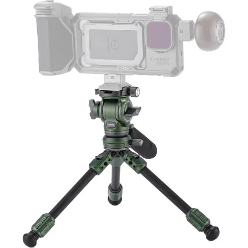 Tilta VT03 Tabletop Video Fluid Head with 1-Stage Carbon Fiber Tripod Legs (Forest Green) - Image 5