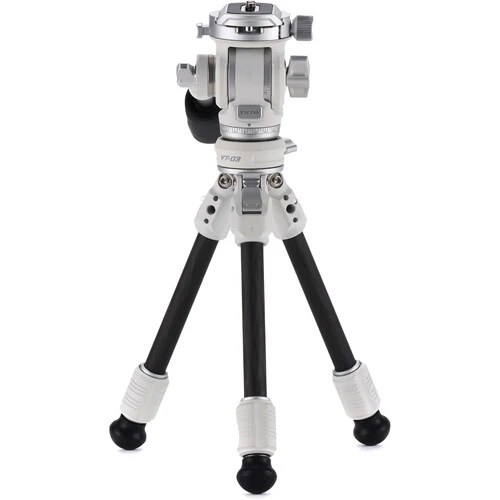 Tilta VT03 Tabletop Video Fluid Head with 1-Stage Carbon Fiber Tripod Legs (Snow White) - Image 2