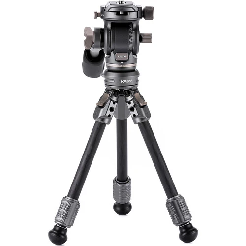 Tilta VT03 Tabletop Video Fluid Head with 1-Stage Carbon Fiber Tripod Legs (Space Gray) - Image 2