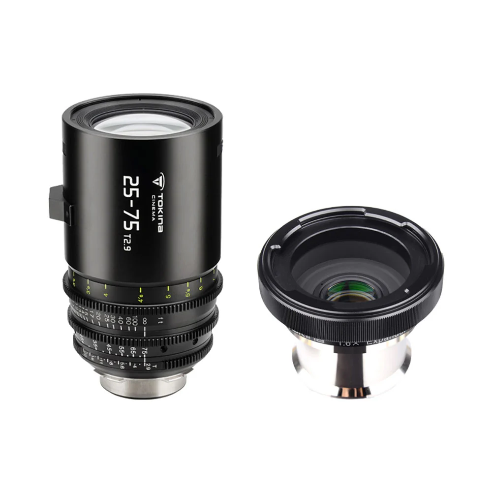 Tokina Cinema 25-75mm T2.9 PL Mount with 1.6x Expander PL to E
