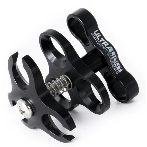 Ultralight Triple Ball Clamp with One-Side Cutouts and T-Knob (Black)