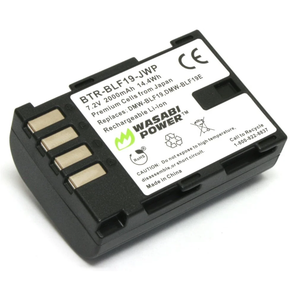 Wasabi Power Battery for Panasonic DMW-BLF19 and Panasonic Lumix DMC-GH3, DMC-GH4, DC-GH5