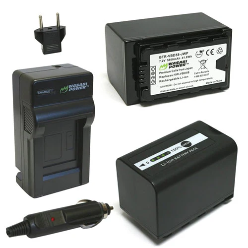 Wasabi Power Panasonic VW-VBD58 and AG-VBR89G Battery with Charger Kit