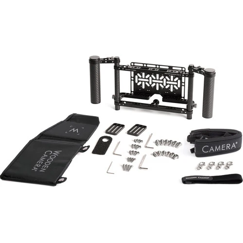 Wooden Camera Director's Monitor Cage v3 with Carbon Fiber Handgrips (* OPEN BOX *)