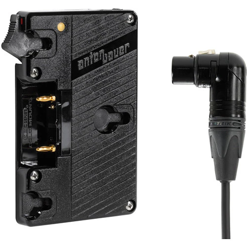 Wooden Camera Gold-Mount Plate with Right Angle XLR Connector
