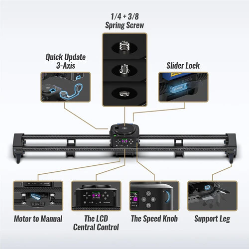 Zeapon AXIS 120 Pro Multi-Axis Motorized Slider (3.9') - Image 3