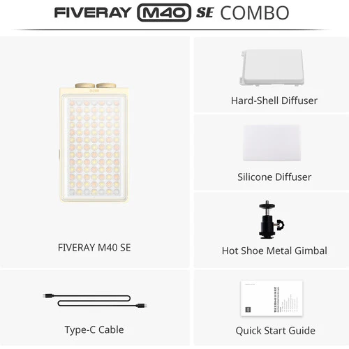Zhiyun FIVERAY M40 SE Bi-Color LED Light Panel with Accessories Kit - Image 7