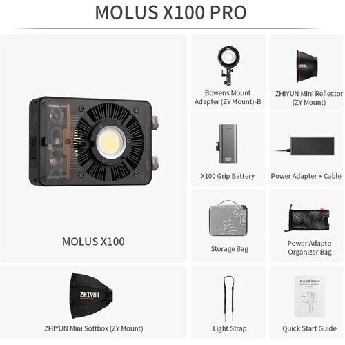 Zhiyun MOLUS X100 Bi-Color Pocket COB Monolight (Pro Kit) - Image 2