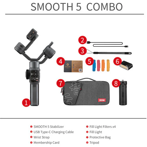Zhiyun Smooth-5 Smartphone Gimbal Combo Kit - Image 2