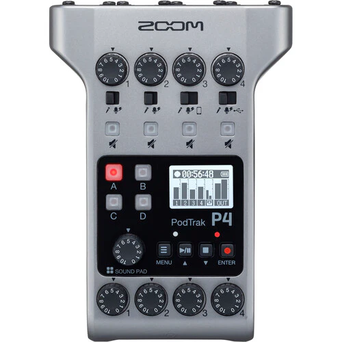 Zoom PodTrak P4 Portable Multitrack Podcast Recorder - Image 2